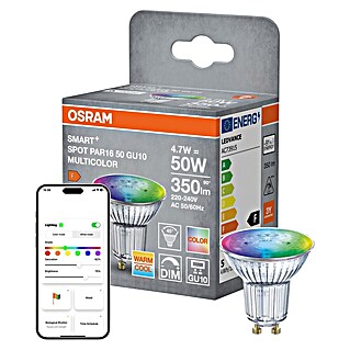 Osram Smart-LED-Lampe Spot (GU10, Dimmbar, RGBW, 350 lm, 5 W)