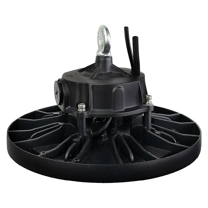 Enovalite LED-Strahler LED-Hallenstrahler - 100 W, 16.000 lm, 4.000 K, IP65 - Schwarze Industrie-LED-Hallenleuchte mit stabilem Aufhängehaken und gerippter Kühlkörperstruktur.
