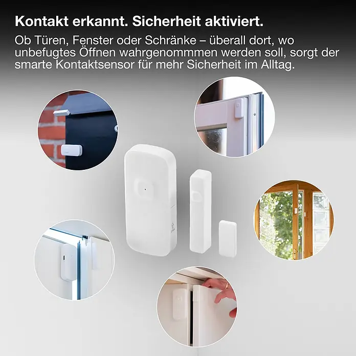 Ledvance Smart+ WiFi Funk-Fensterkontakt - Weiß, 3,1 x 2,4 x 7,2 cm - Weißer smarter Kontaktsensor zur Überwachung von Türen, Fenstern und Schränken, der das Öffnen erkennt.