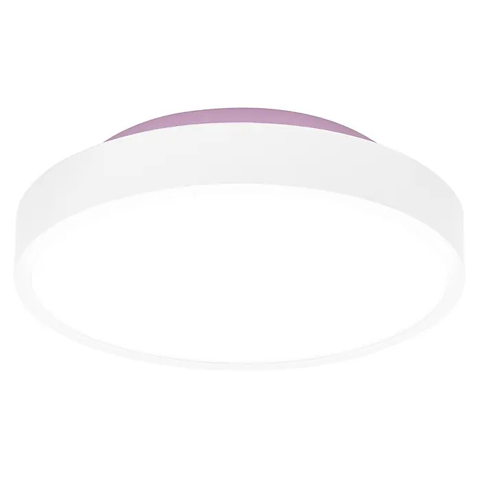 Ledvance LED-Deckenleuchte rund - 28 W, Ø x H: 35 x 9 cm, Weiß, RGBW - Runde weiße Deckenleuchte mit violettem Zierring.