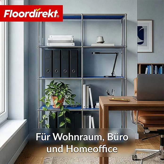 Floordirekt Metallregal Concept Epure MK-015 Blau - H x B x T: 118 x 78 x 40 cm, Anzahl Böden: 5 Stk., Schrauben, Blau - Modernes Metallregal mit blauen Ablagen, zur Aufbewahrung im Büro.