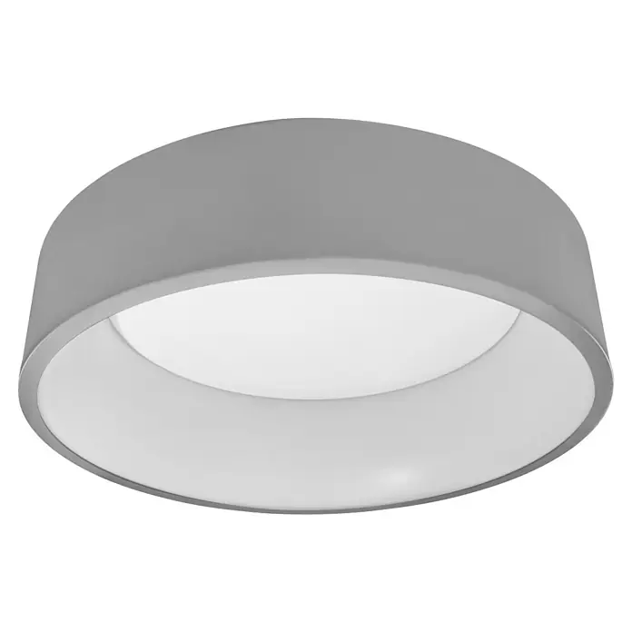 Ledvance Smart+ WiFi LED-Deckenleuchte rund Cylinder - 24 W, Ø x H: 450 x 134 mm, Grau - Runde, graue LED-Deckenleuchte zur Oberflächenmontage mit weißem Diffusor.