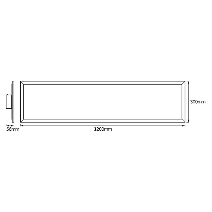 Ledvance Smart+ WiFi LED-Panel Planon Plus - 36 W, L x B x H: 120 x 30 x 5,6 cm, Weiß - Rechteckige LED-Leuchte mit den Maßen 1200 mm Länge, 300 mm Breite und 56 mm Tiefe.