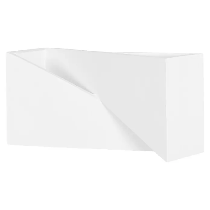 Ledvance LED-Wandleuchte - 23 W, L x B x H: 30 x 15 x 10,5 cm, Weiß, Mehrfarbig - Weißer rechteckiger Schreibtisch-Organizer mit diagonaler Innenunterteilung.