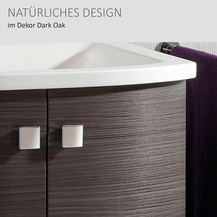 Camargue Wave Waschtischunterschrank (54 x 120 x 50 cm, Rechts, Darkoak, Matt)