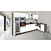 Respekta Winkelküche KBL340EYWMISGKE (172 x 340 cm, Weiß Seidenglanz)