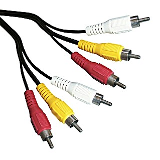 Schwaiger Cinch kabel (6 x Cinch utikač, 5 m, Crvene boje, Žute boje, Bijele boje, Zakriljeno)