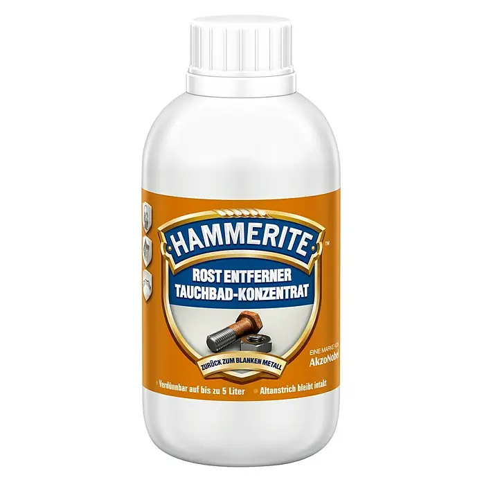 Hammerite Rost-Entferner Tauchbad-Konzentrat - Grün, 500 ml - Abbildung einer Flasche Hammerite Rostentferner Tauchbad-Konzentrat, ein effektives Produkt zur Rostentfernung und Metallaufbereitung.