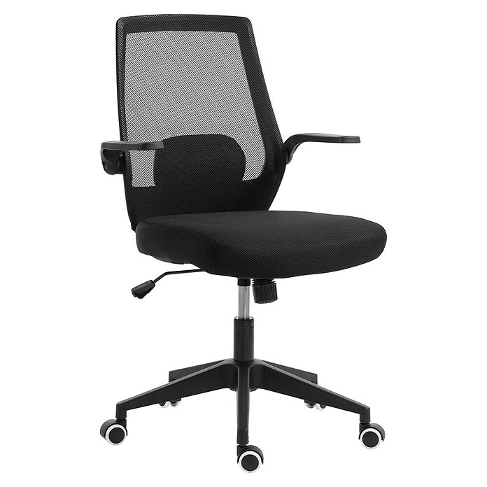 Silla de oficina Olivia (Negro, Reposabrazos) | BAUHAUS