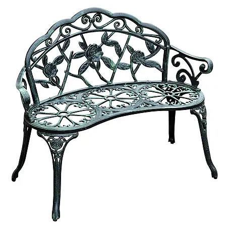 Furnicato  Gartenbank Gussaluminium Antik-Grün