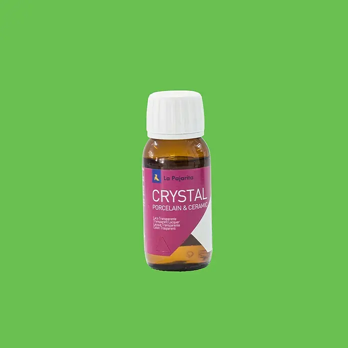 La Pajarita Laca para efectos decorativos Crystal - 50 ml, Verde esmeralda - La Pajarita Crystal Porcelana & Cerámica. Laca transparente para porcelana y cerámica, ideal para decoraciones detalladas y duraderas.