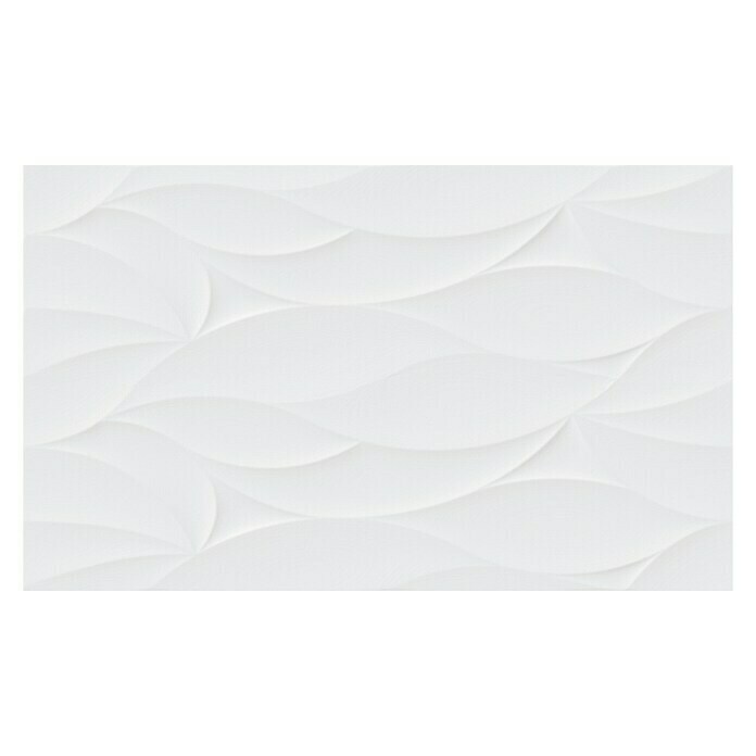 Revestimiento de pared Ondas (33 x 55 cm, Blanco, Brillante)