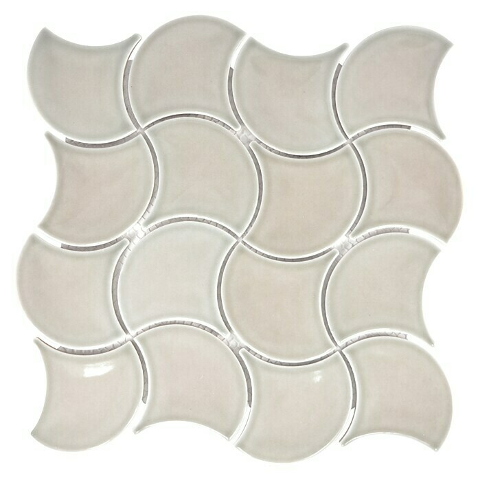Mosaikfliese Fächer Uni FS 13C (27,6 x 27,6 cm, Grau, Glänzend)
