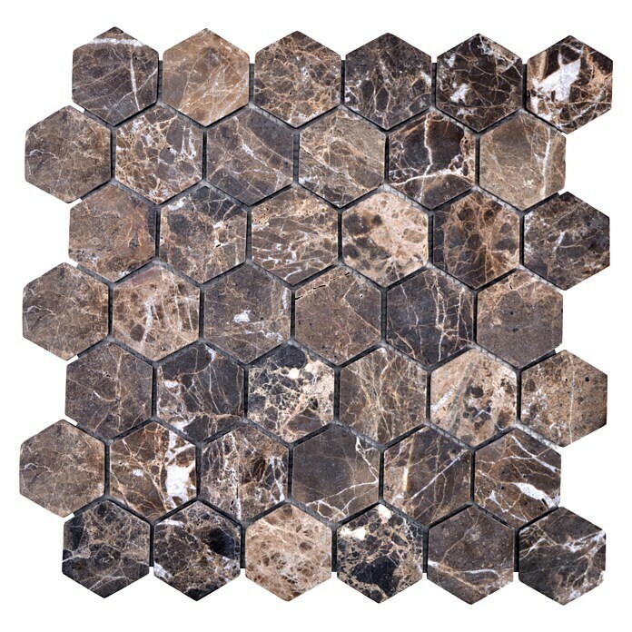 Mozaïektegel Hexagon MOS HXN 476 (29,8 x 30,5 cm, Bruin, Mat)