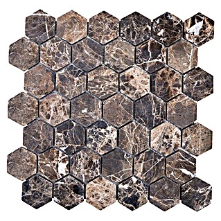 Mosaikfliese Hexagon MOS HXN 476 (29,8 x 30,5 cm, Braun, Matt)
