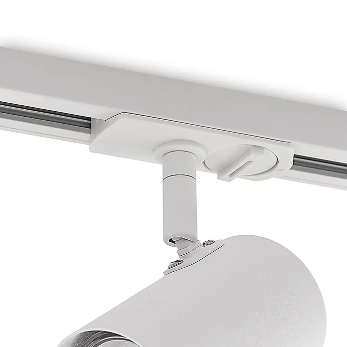 Lindby LED-Spannseilsystem Linaro - L x B x H: 11,7 x 6 x 12,5 cm, weiß / opal, weiß / opal - Verstellbarer weißer Strahler an einem Stromschienensystem.