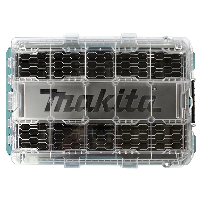 Makita Organizer Maktrak M - L x B x H: 56,2 x 38,7 x 16,2 cm, Anzahl Fächer: 11 Stk. - Makita transparente Kunststoff-Werkzeugbox mit mehreren Fächern.