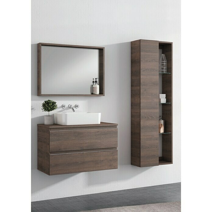 Mueble de lavabo Denia (45 x 80 x 50 cm, Tabaco, Mate)