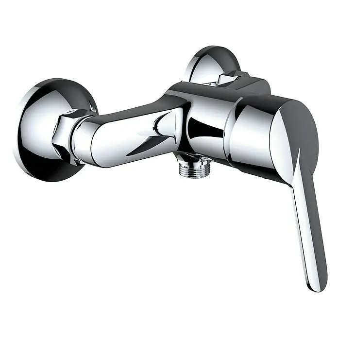 Clever Eno Grifo monomando de ducha - Cromo, Resplandeciente - Grifo mezclador monomando cromado para un diseño de baño moderno.