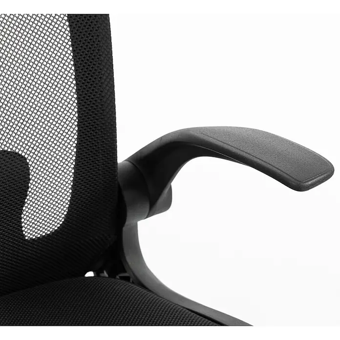 Silla de oficina Vega - Negro, Reposabrazos - Reposabrazos negro de silla de oficina ergonómica con respaldo de malla negra.