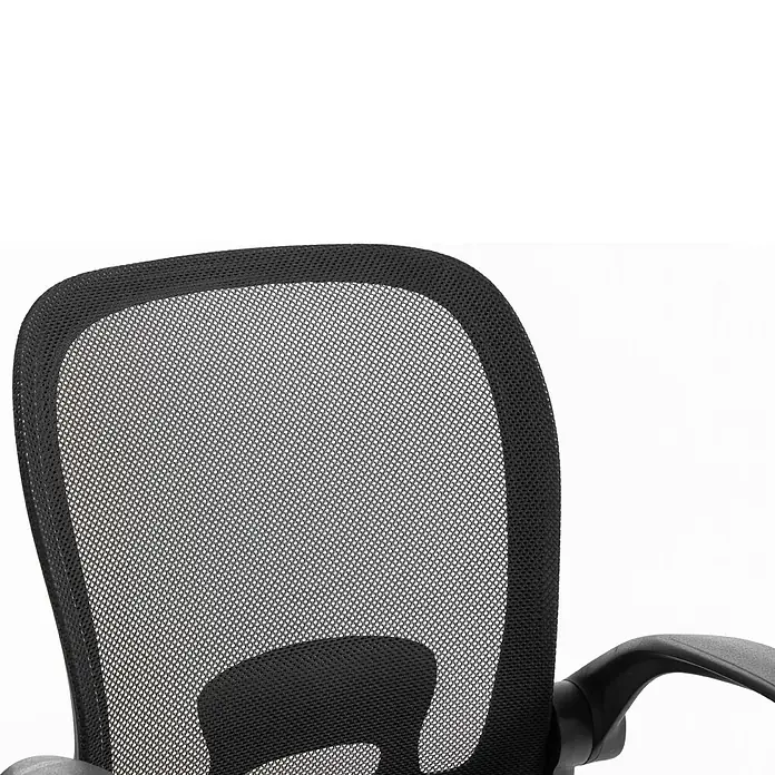 Silla de oficina Vega - Negro, Reposabrazos - Respaldo de silla de oficina negro con tejido de malla transpirable y reposabrazos negro.