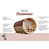 Karibu Fasssauna (9 KW Bio-Ofen mit externer Steuerung, Natur, L x B x H: 175 x 225 x 229 cm) | BAUHAUS