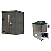 Karibu Saunahaus Hytti (9 KW Ofen mit externer Steuerung, Anthrazit, L x B x H: 113 x 196 x 228 cm) | BAUHAUS
