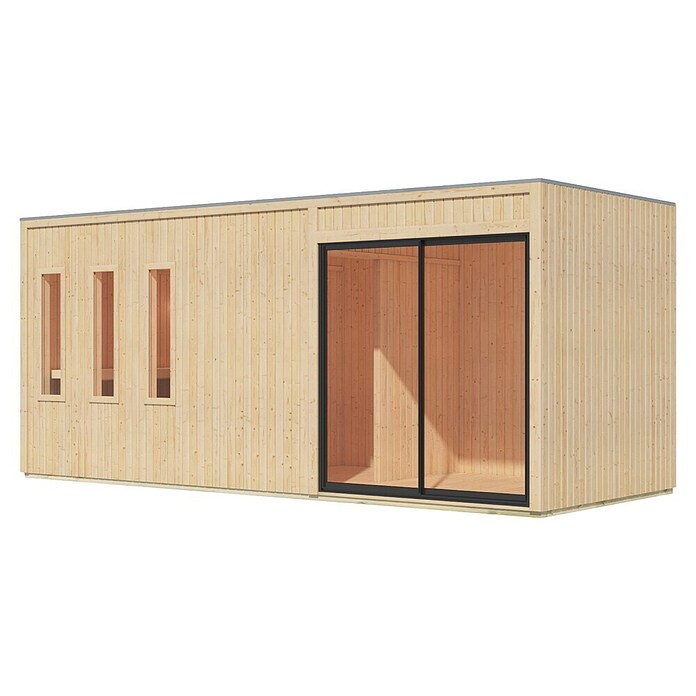 Karibu Saunahaus Monterey (L x B x H: 216,3 x 573,5 x 244,1 cm, Natur, Ohne Ofen) | BAUHAUS