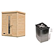 Karibu Saunahaus Monterey (L x B x H: 216,3 x 573,5 x 244,1 cm, Natur, 9 KW Ofen mit externer Steuerung) | BAUHAUS