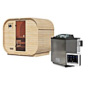 Karibu Saunahaus Quadro 1 Plus (9 KW Bio-Ofen mit externer Steuerung, Natur, L x B x H: 175 x 242,5 x 205 cm) | BAUHAUS