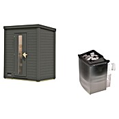 Karibu Saunahaus Monterey (L x B x H: 216,3 x 573,5 x 244,1 cm, Schwarz, 9 KW Ofen mit externer Steuerung) | BAUHAUS