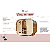 Karibu Fasssauna (9 KW Ofen mit externer Steuerung, Natur, L x B x H: 175 x 225 x 229 cm) | BAUHAUS