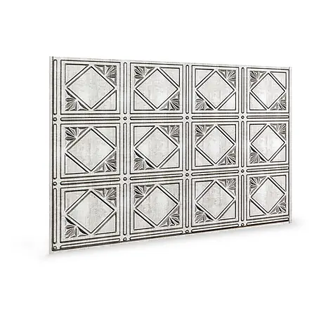 Profhome  Wandpaneel 3D 705632 Artnuovo Crosshatch Silver Dekorpaneel Vintage silber 1,7 m2