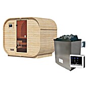 Karibu Saunahaus Quadro 1 Plus (9 KW Ofen mit externer Steuerung, Natur, L x B x H: 175 x 242,5 x 205 cm) | BAUHAUS