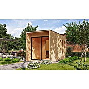 Karibu Saunahaus Miramar (L x B x H: 429 x 219,5 x 244 cm, Natur, 9 KW Ofen mit externer Steuerung) | BAUHAUS