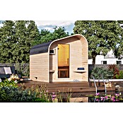 Karibu Saunahaus Quadro 1 Plus (9 KW Bio-Ofen mit externer Steuerung, Natur, L x B x H: 175 x 242,5 x 205 cm) | BAUHAUS
