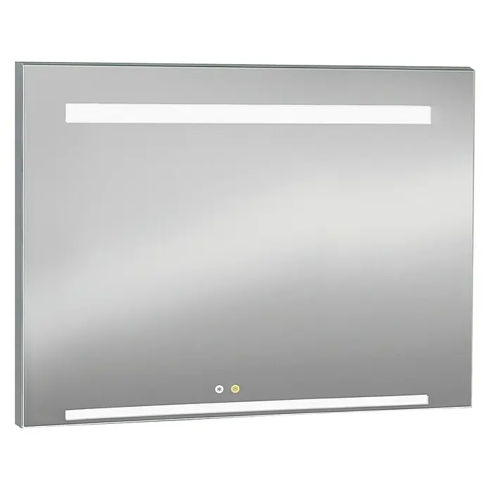Camargue Espejo con luz Claire - An x Al: 140 x 80 cm - Un espejo de baño rectangular moderno iluminado con LED con interruptor táctil para un diseño de baño elegante y funcional.