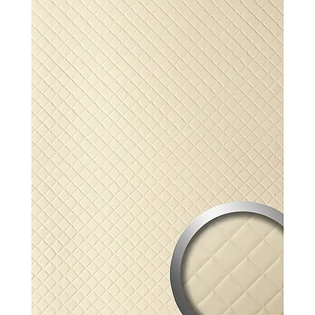 Wallface  Wandpaneel 31754 ROMBO Wandpaneel Leder Design Muster Wandplatte creme 2,60 qm