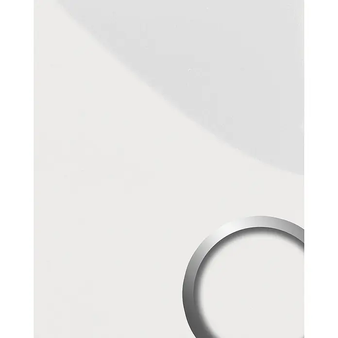 Wallface Wandpaneel 15422 DECO MAGIC Wandpaneel Design Wandverkleidung perl-weiß 2,60 qm - 2.600 x 1.000 mm - Ein silberner Metallring, teilweise in der unteren rechten Ecke sichtbar.