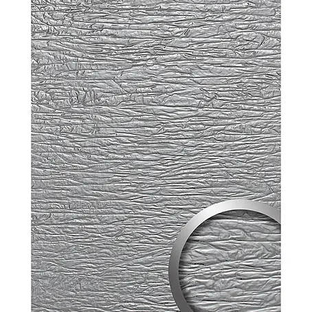 Wallface  Wandpaneel 19346 CRASHED MIRROR Dekorpaneel im Used look glänzend silber 2,6 m2