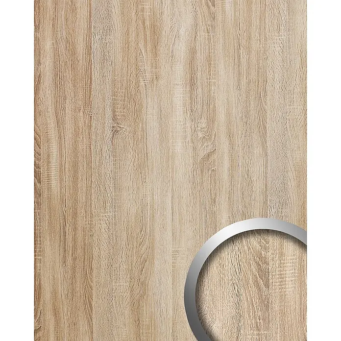 Wallface Wandpaneel 17279 WOOD OAK TREE Wandpaneel Holz Design Holzhaptik beige 2,60 qm - grau-beige, 2.600 x 1.000 mm - Helle, beige Holzstruktur mit ausgeprägter vertikaler Maserung.