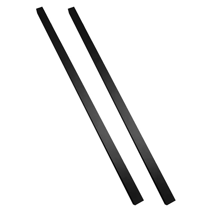 Inova Schiebetür-Komplettset Glas vollsatiniert mit Stabgriff in schwarz - 900 x 2.035 mm - Zwei schwarze, gerade Profile.