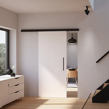 Inova  Schiebetür-Komplettset Holzschiebetür Weiß 1025 x 2200 mm mit Softclose