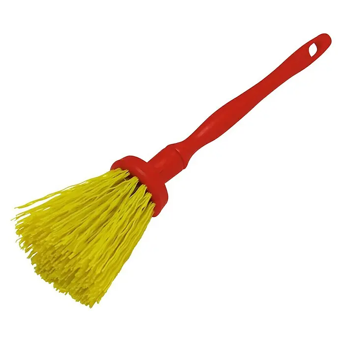 Escobilla de repuesto Temple - Rojo/Amarillo - Cepillo de limpieza rojo con cerdas amarillas y un práctico agujero en el mango para una limpieza eficiente.