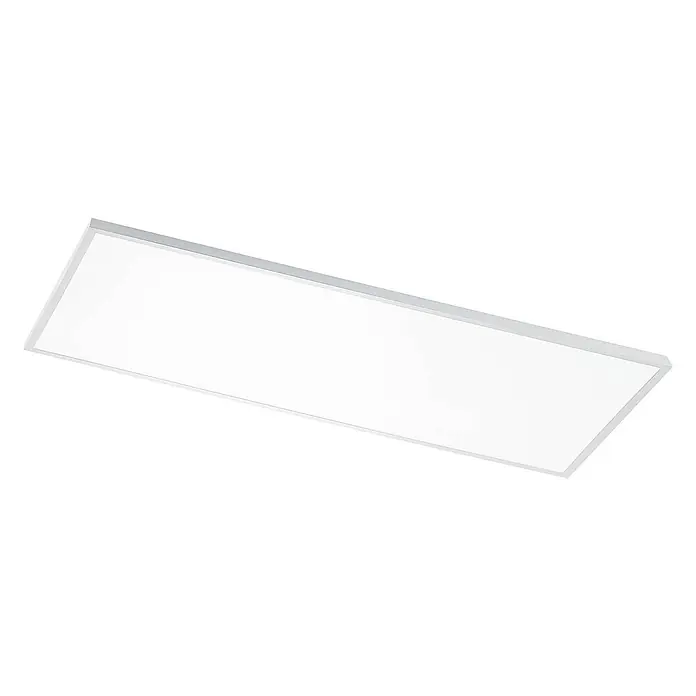 Arcchio LED-Panel Arya - L x B x H: 119,5 x 59,5 x 4,5 cm, weiß / opal, weiß / opal - Rechteckige LED-Panel-Leuchte mit weißem Diffusor und silbernem Rahmen.
