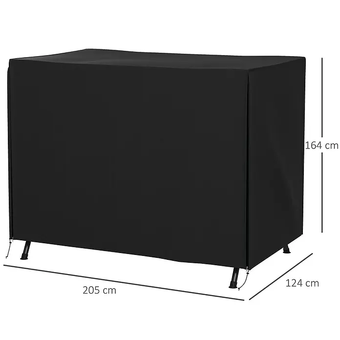 Outsunny Hollywoodschaukel-Schutzhülle - Oxfordstoff (100 % Polyester), Schwarz - Schwarze rechteckige Stoff-Schutzhülle, ideal für Gartenmöbel.