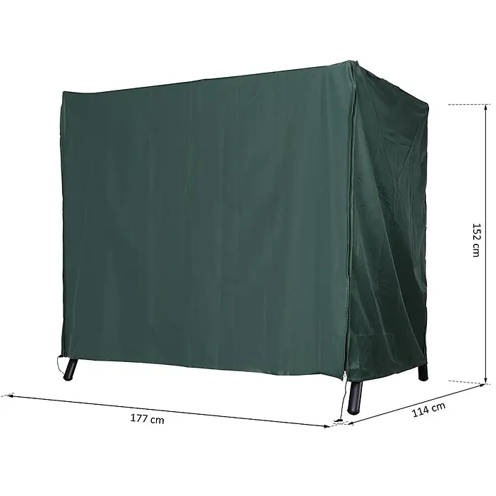 Outsunny Hollywoodschaukel-Schutzhülle - 420D Oxford Gewebe, Grün - Dunkelgrüne Schutzhülle mit Maßen 177x114x152 cm, ideal für Gartenmöbel.