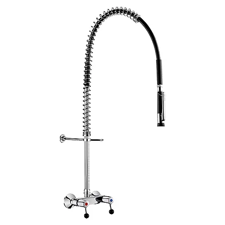 Delabie  Brausegarnitur Delabie Geschirrspülbr schw m.Wandmischer+ Handbr.433010,o.Auslaufvent
