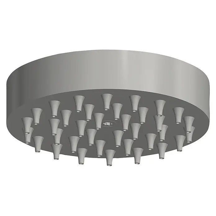 KWC Brausegarnitur KWC AR Brauseeinheit, F3, für Standdusche, 3600010127 -  - Runder, grauer Duschkopf mit vielen konischen Düsen und zentralem Sternantrieb.