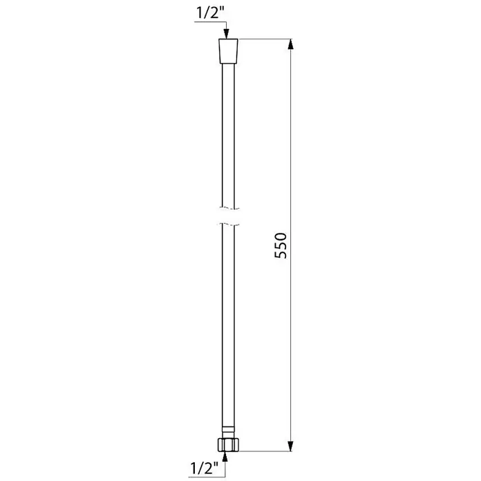 Delabie Brausegarnitur Delabie Schlauch G1/2“ schw. L. 0,55m f. Küchenarmatur 5526 -  - Flexibler Anschlussschlauch, 550mm lang, mit 1/2-Zoll-Anschlüssen an beiden Enden.